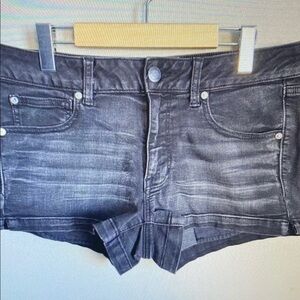 Women's Black Denim Athletic Shorts